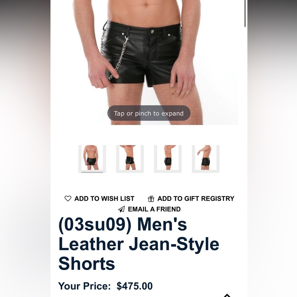 Men’s Leather Short - Picture 4 of 4